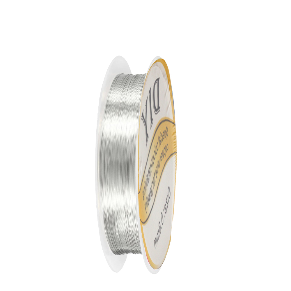 Art Craft Ideas - 1Roll Silver Copper Wire 0.3/0.4/0.5/0.6/0.8mm Bead