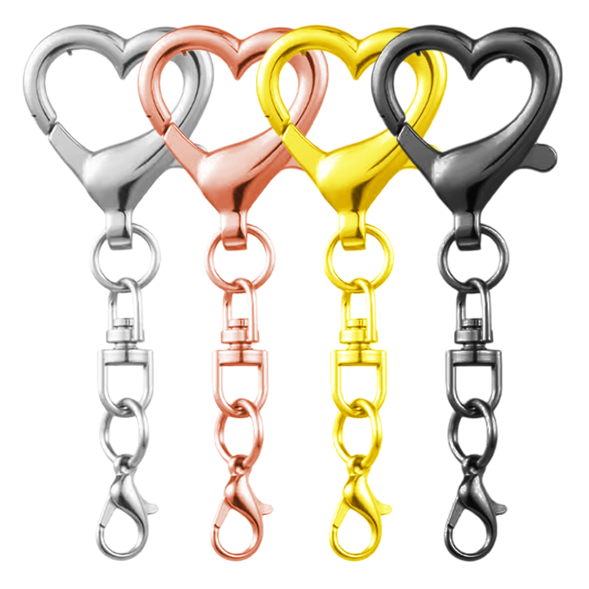 Art Craft Ideas - 5/15/30Pcs Heart Shaped Swivel Clasp Spring