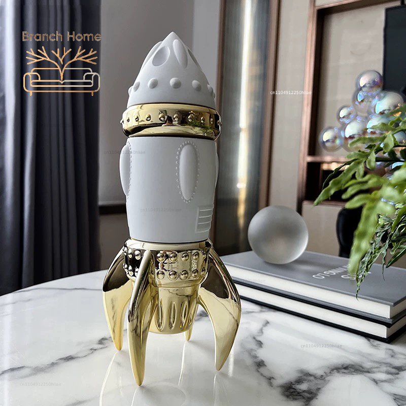Art And Craft Rocket - Rocket Ornaments,Creative Artwork Decor,Rocket Model Sculpture,TV