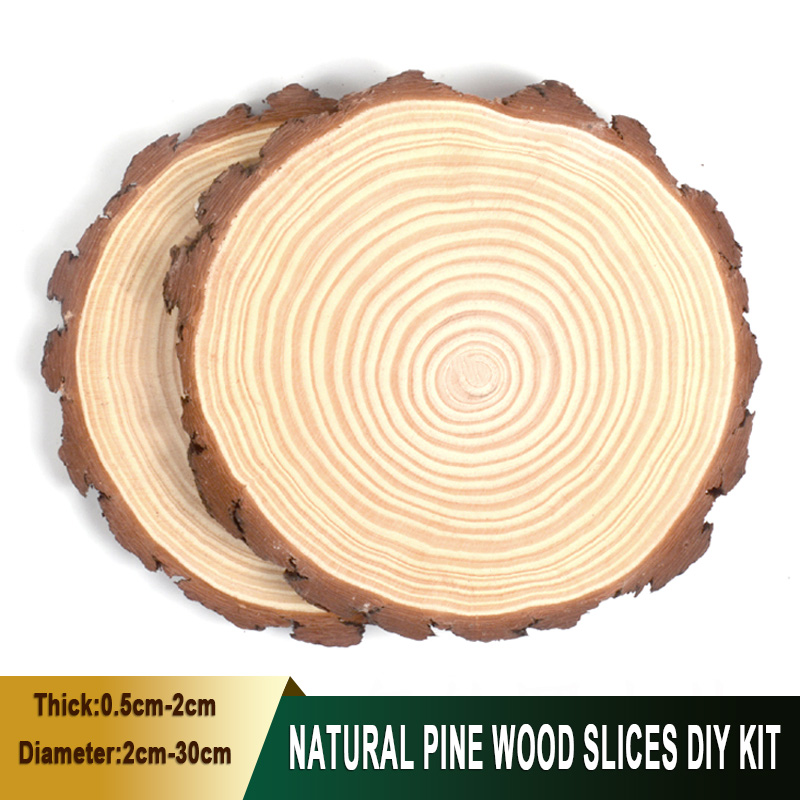 1-30Pcs Natural Pine Wood Slic - Art Craft Tree recension och pris