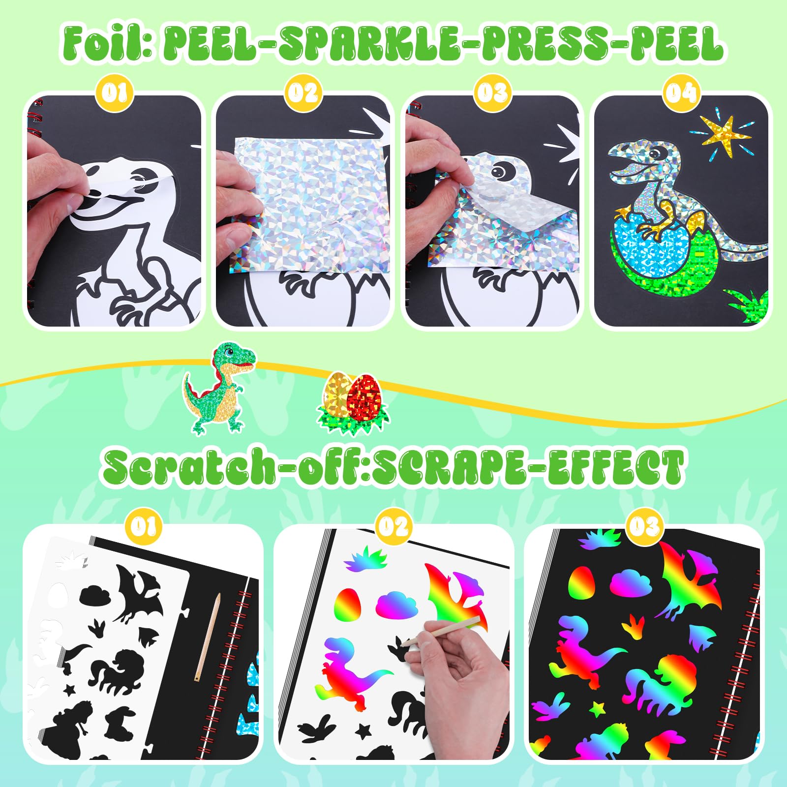 Dinosaur Scratch Art Book for  - Art Craft Kits For Kids recension och pris