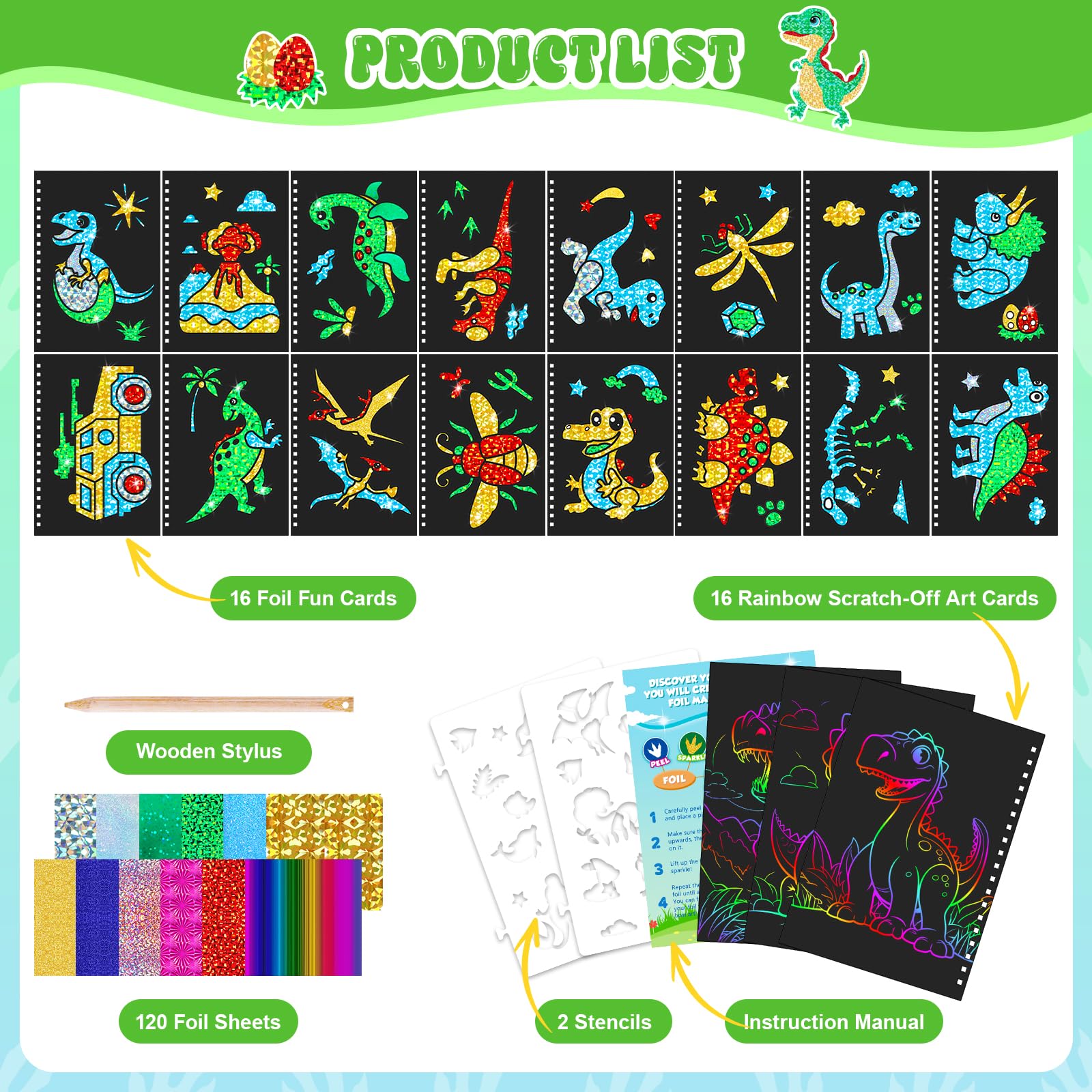 Dinosaur Scratch Art Book for  - Art Craft Kits For Kids recension och pris