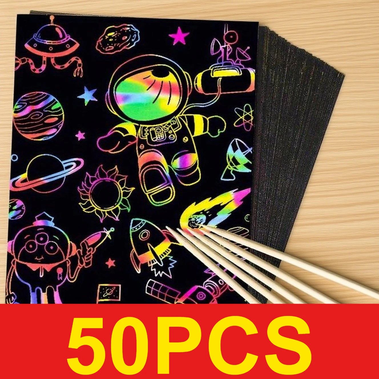 50 pcs Scratch Paper Kids Rain - Art Craft Kits For Kids recension och pris