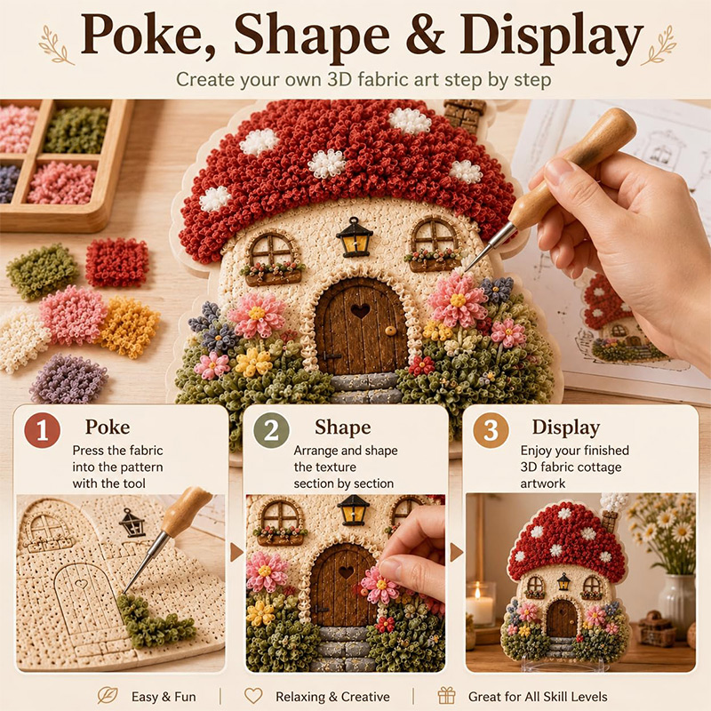 3D Mushroom House Poke Art DIY - Art Craft & Architecture recension och pris