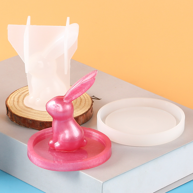 2Pcs 3D Bunny Ring Holder Sili - Art Craft Rabbit recension och pris