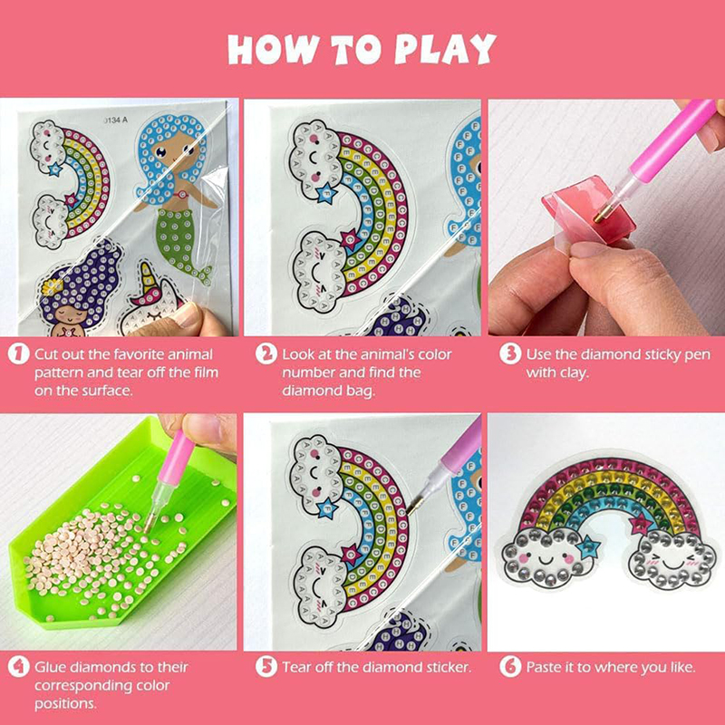 Make Diamond Stickers Kids 5D  - Art Craft Ideas With Paper recension och pris